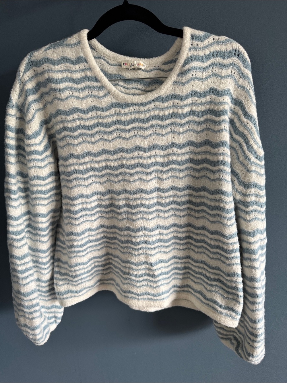 Roller Rabbit Cozy oversized SET: Blue and White Striped joggers S, Top is M
